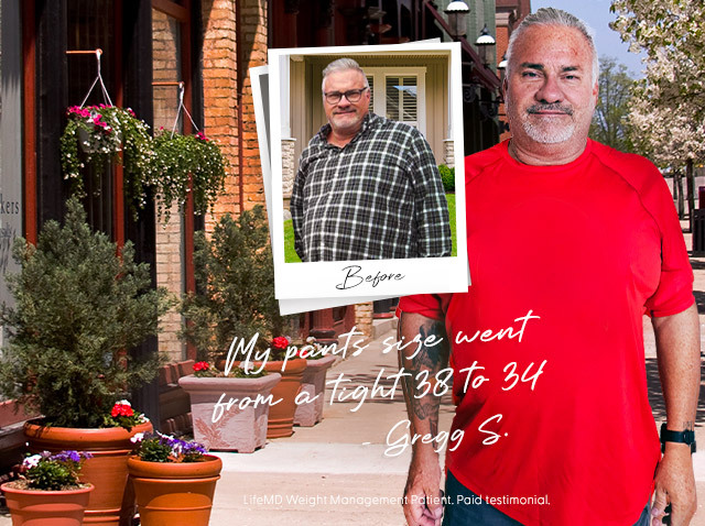 Greg S. before and after LifeMD Weight Management Program